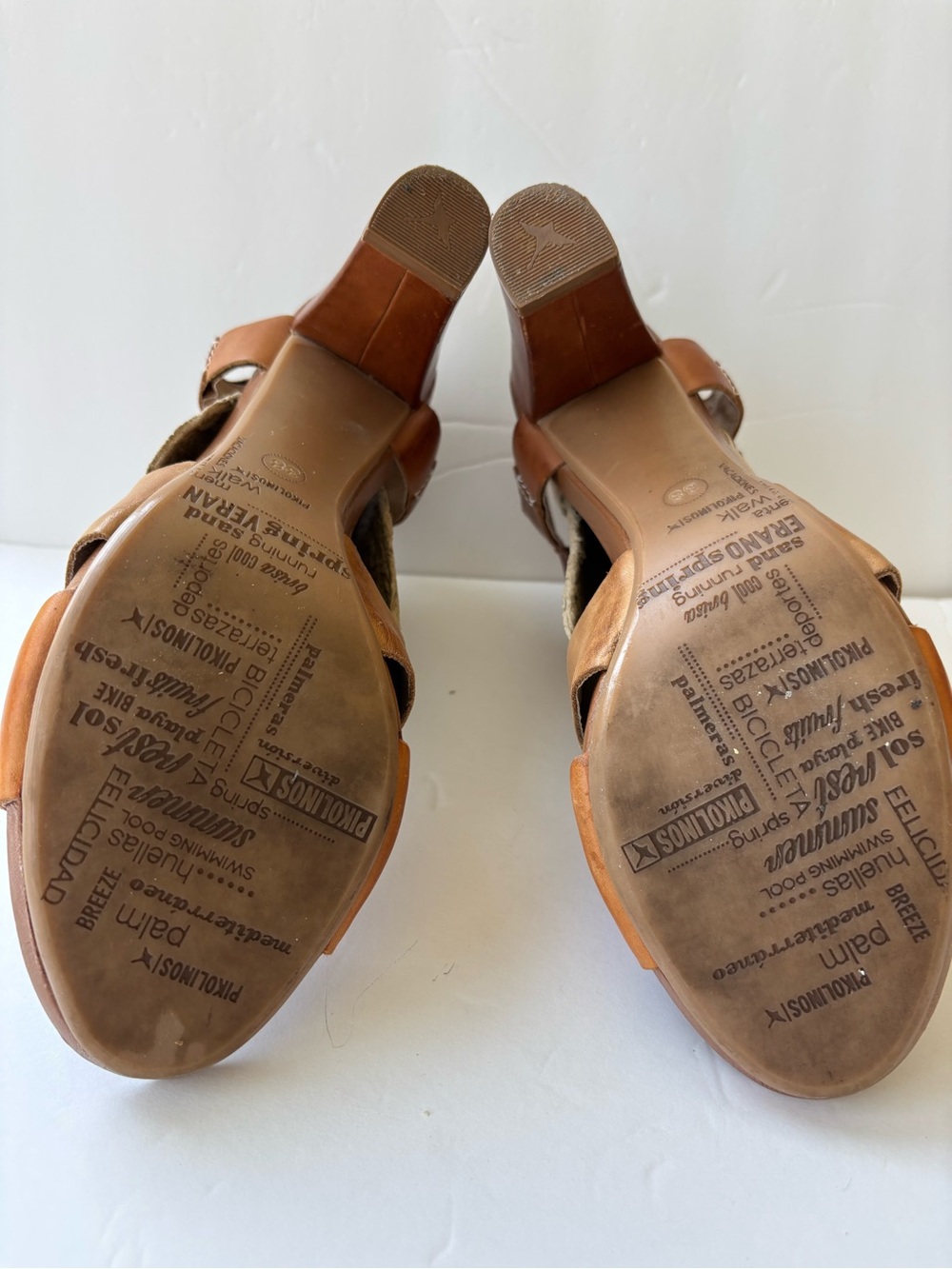 Pikolinos Women’s Brown Leather Strappy Sandals - Classic Tan & Chestnut - Picture 4 of 5
